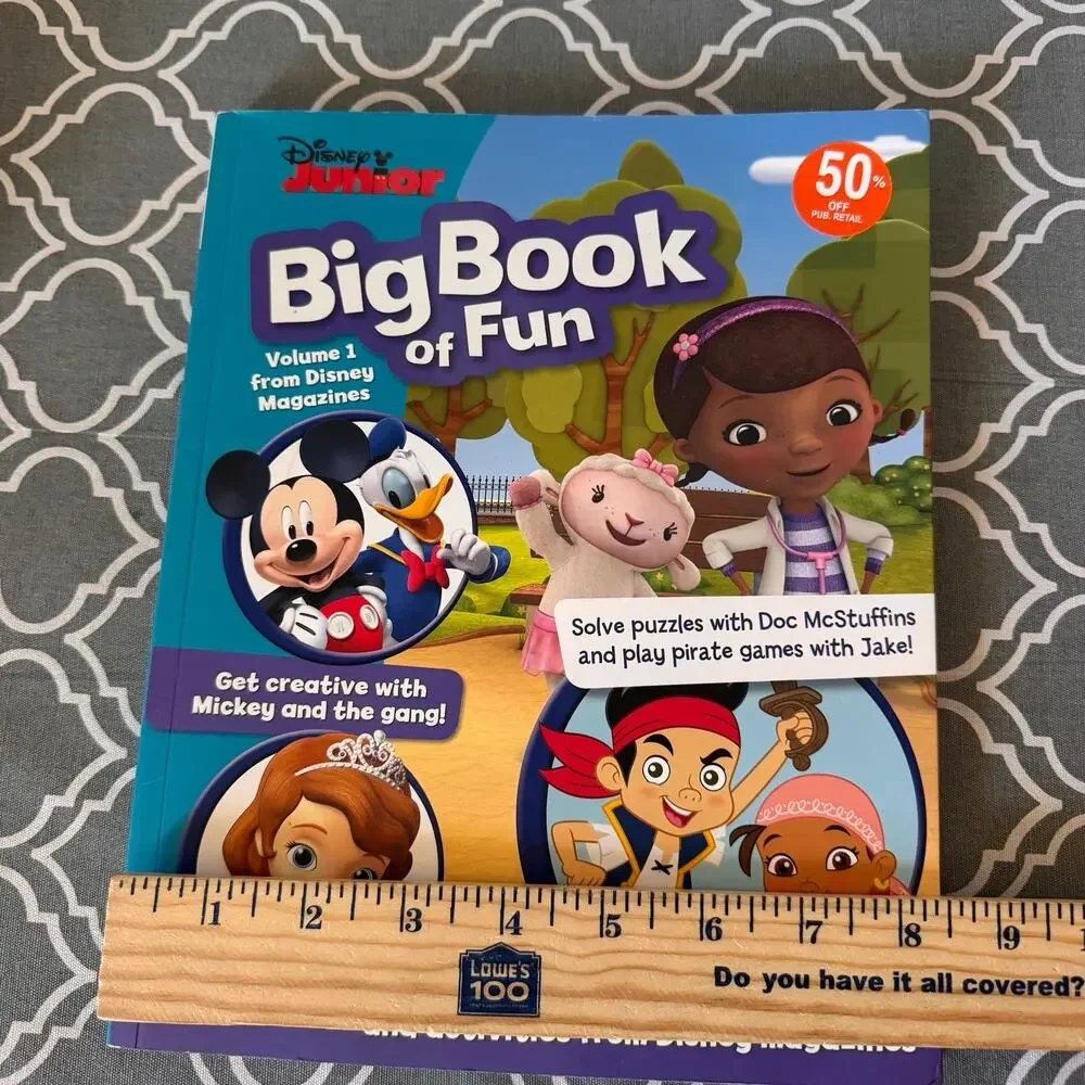 NWT Disney Jr Big Book Of Fun Puzzles Learning Mickey Jake Sophia DocMcstuffins